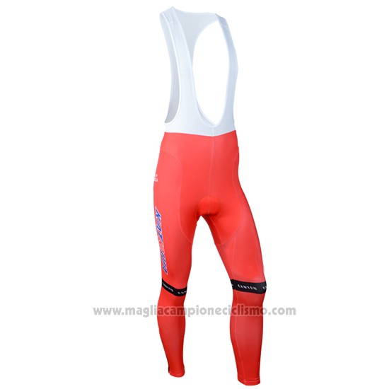 2014 Abbigliamento Ciclismo Katusha Bianco e Rosso Manica Lunga e Salopette